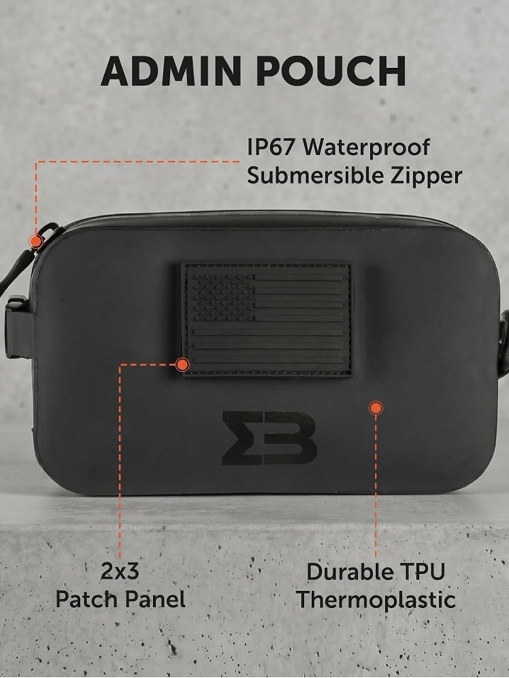 Black Admin Pouch with Patch Panel